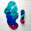 Across Space & Time- Hand dyed variegated yarn - blue purple magenta