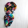 City Rain- Hand dyed yarn black rainbow speckled