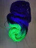 Medusa - Hand dyed assigned pooling yarn - blue violet and green glows under black light