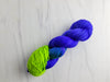 Medusa - Hand dyed assigned pooling yarn - blue violet and green glows under black light