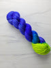 Medusa - Hand dyed assigned pooling yarn - blue violet and green glows under black light