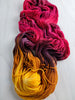 Autumn Flowers - Hand dyed assigned pooling yarn Merino Fingering red brown yellow