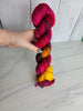 Autumn Flowers - Hand dyed assigned pooling yarn Merino Fingering red brown yellow
