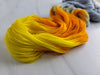 Foggy Lantern -Halloween collection - Hand dyed yarn, Fingering Weight, assigned color pooling -grey and orange  yellow