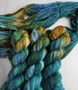 Cave Lichen - Hand dyed yarn - SW Merino Fingering Weight green teal brown