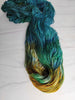 Cave Lichen - Hand dyed yarn - SW Merino Fingering Weight green teal brown