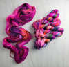 I will always love you for what it's worth - Hand dyed yarn - Merino Fingering Weight  Pink magenta fuchsia and rainbow