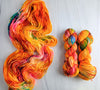 Then the Sun Comes Up - Hand dyed Variegated yarn -  Fingering to bulky-  orange rainbow  - Transformation Series