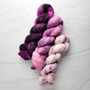 Raspberry Mocha -  Hand dyed yarn - Hand painted yarn - SW Merino Fingering Weight  400+ yards - Select your base - dark raspberry pink purple magenta and brown with speckles