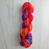 Rage against the dying of the light - Hand dyed Variegated yarn -  Fingering to bulky-  transformation series - red pink magenta orange yellow rainbow