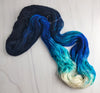 Starmaker - Hand dyed yarn  Fingering black blue white