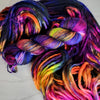 Secret Language - Hand dyed Variegated yarn -  Fingering to bulky-  dark blue pink purple orange lime Taylor Swift inspired