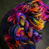 Secret Language - Hand dyed Variegated yarn -  Fingering to bulky-  dark blue pink purple orange lime Taylor Swift inspired