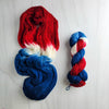 Stars and Stripes - Hand dyed yarn - Merino choose your base - red white blue team colors nfl red socks patriots American flag