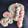 Little Unicorns - Hand dyed yarn - white with neon rainbow speckles drizzled