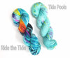 Ride the Tide - Hand dyed yarn - SW Merino lace to bulky blue rainbow