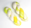 Slice of Summer - Hand dyed yarn - white lime green yellow