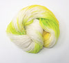 Slice of Summer - Hand dyed yarn - white lime green yellow