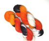 Monarch - Hand dyed yarn -  Fingering to bulky- orange black white