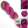 Nagini - Hand dyed yarn, Fingering Weight, pink rainbow black