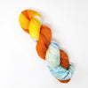 Red Rock River - Hand dyed yarn - Merino Fingering orange yellow blue brown