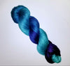 Dark Waters - Hand dyed yarn -SW Merino Fingering Weight black blue purple