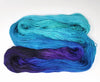 Dark Waters - Hand dyed yarn -SW Merino Fingering Weight black blue purple