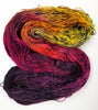 Smoke at Sunset-  Hand dyed yarn - SW Merino Fingering Weight black red orange yellow