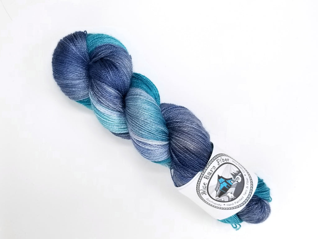 Arctic - Hand dyed yarn - teal blue grey gray