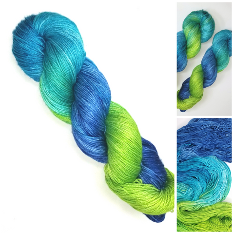 Summer Park - Hand dyed yarn - indigo blue green