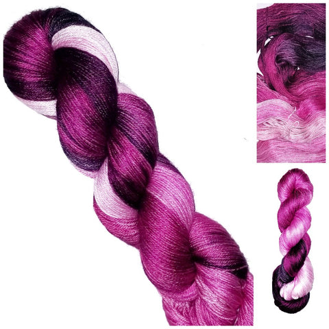 Petal to the Metal- Hand dyed yarn -  Fingering to bulky- pink to black