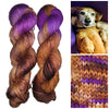 Hisella - Hand dyed yarn -  Fingering to bulky- brown purple
