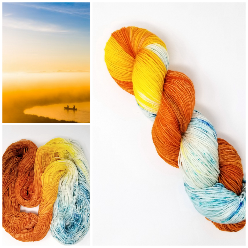 Orange Colored Sky-Rocking Sock (On Hand) - Lyrical Fibers