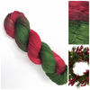 Holly Wreath - Hand dyed variegated yarn - Merino Fingering to worsted