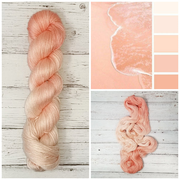 Just Peachy - Hand dyed variegated yarn - Merino Fingering to worsted