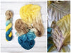 A Touch of the Blues - Hand dyed variegated yarn - gold ivory cream blue teal brown