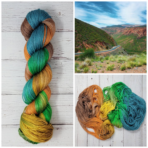 Savannah - Hand dyed Yarn - brown orange green