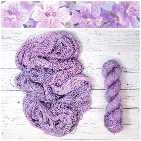 Blossom - Hand dyed deconstructed variegated yarn - Merino Fingering to worsted pastel purple lilac violet lavender