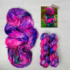 Fabulous Diva - Hand dyed sock yarn - magenta fuchsia hot pink purple blue speckles
