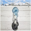 Mountain Tops -  Hand dyed variegated yarn - grey sky blue white