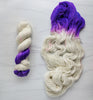 Just the Tip- customizable Hand dyed Assigned color pooling yarn - white with contrast color