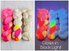 Fade Yarn Set - Neon Flowers Glow Bug White-  3 100g skeins of Hand dyed