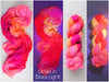 Glow Bug -  Hand dyed variegated yarn - neon pink fuchsia orange yellow