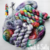 Sally - Hand dyed yarn, nightmare before Christmas collection, Halloween yarn - teal green red pink yellow black