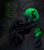Emerald Star - Hand dyed assigned pooling yarn - lord huron inspired black and green