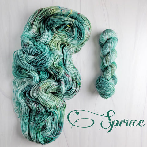 Spruce - Hand dyed speckled yarn -SW Merino choose your base fingering sock dk lace bulky aran