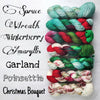Christmas Bouquet - Hand dyed speckled yarn -SW Merino choose your base fingering sock dk lace bulky aran