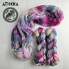 Athena - Hand dyed Variegated yarn -  Fingering to bulky-  Greek Goddess collection - pink grey yellow purple