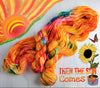 Then the Sun Comes Up - Hand dyed Variegated yarn -  Fingering to bulky-  orange rainbow  - Transformation Series