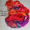 Rage against the dying of the light - Hand dyed Variegated yarn -  Fingering to bulky-  transformation series - red pink magenta orange yellow rainbow